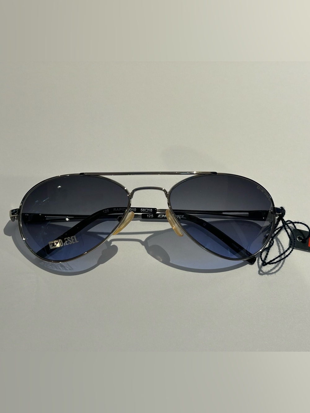 Diesel Aviator Sunglasses in Gradient Navy and Silver -Rapid